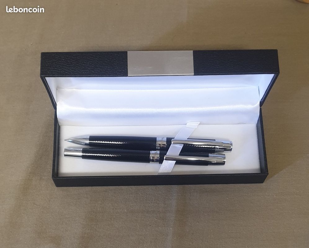 Stylo Thierry Mugler – Bille Et Porte-mines – Neuf Avec étiquettes – Noir Acier – Élégant Et Pratique