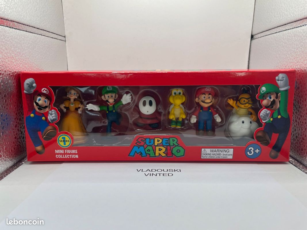 Lot 6 figurines Super Mario Luigi Princesse Daisy Yoshi Maskass Lakitu -  Jeux & Jouets