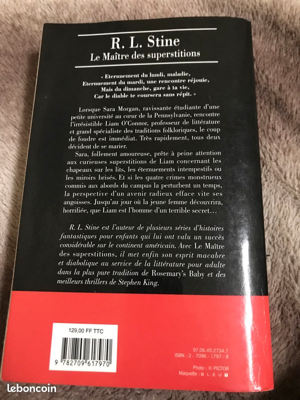 Livre - le maître des superstitions de R.L. Stine (image 2)