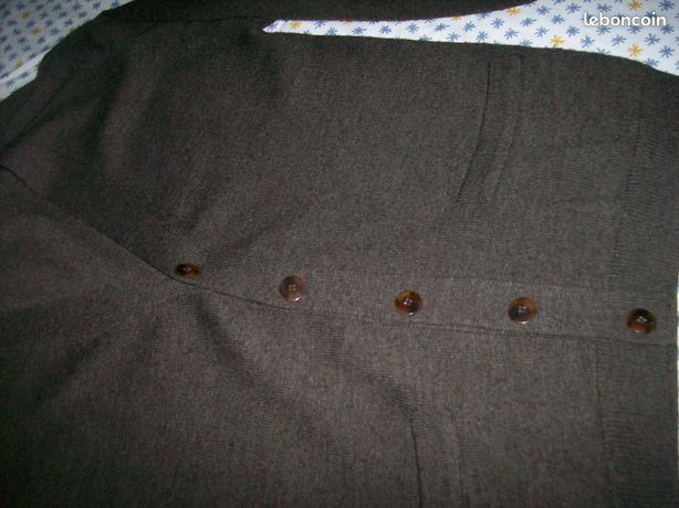 Gilet Cardigan RODIER Taille L/42 - Couleur Saumon - Soie/Coton - Occasion Très Bon État