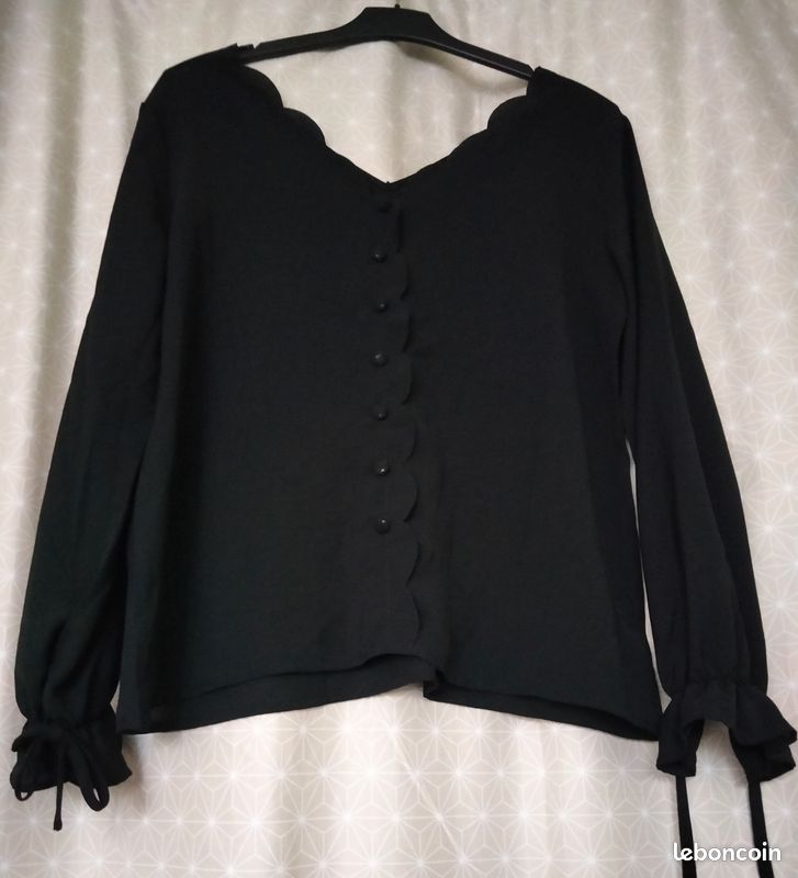 Chemisier Chemise Blouse Femme manches longues SHEIN noir M 38