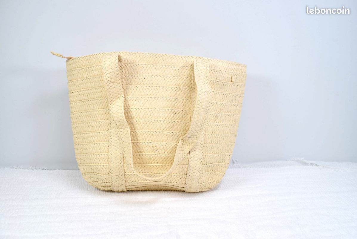 Sac été cabas paille pompon (image 2)