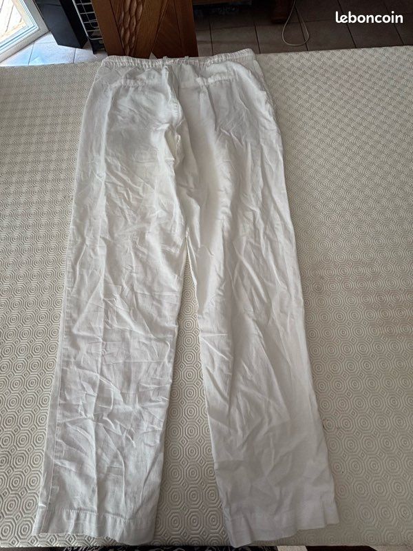 Pantalon homme en coton blanc ZARA (image 2)