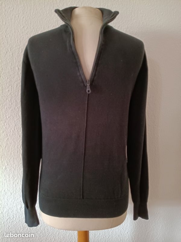 Pull col camionneur noir Mugler Men Thierry Mugler 100 % coton très bon état taille L (image 2)
