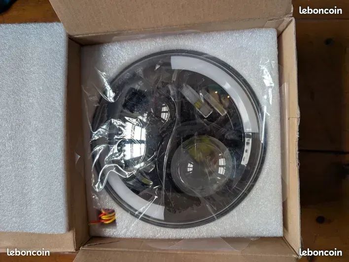 Phare LED Moto 7 Pouces DREAMIZER Avec DRL Et Clignotants - Compatible Harley Et Jeep Wrangler