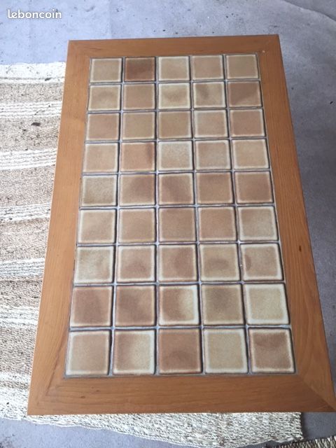 Table basse bois et faïence (image 2)