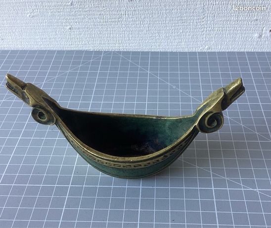 Cendrier En Bronze Le Verrier - Le Marin à La Pipe - Décor Collection - Bon État