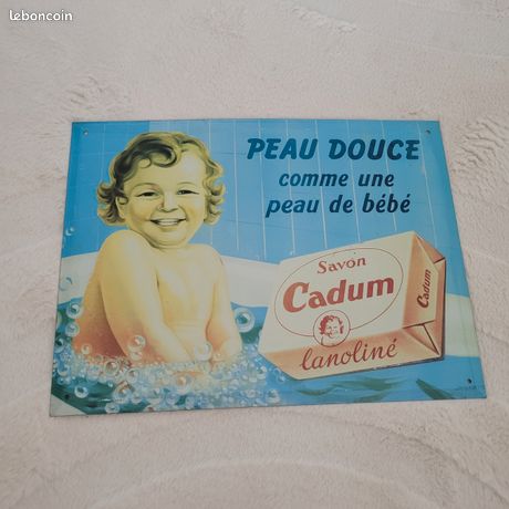 Plaque métal publicitaire 30x20 cm bombée - SAVON DES JOLIS BEBES