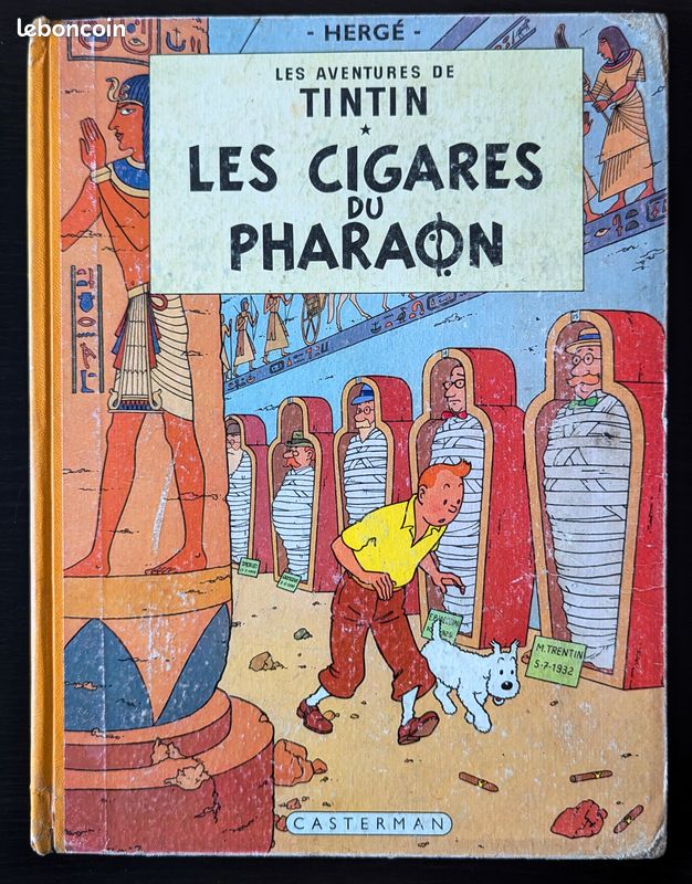 Tintin Les Cigares du pharaon B14 (EO couleurs française 1955) cotée 400 euros (image 1)