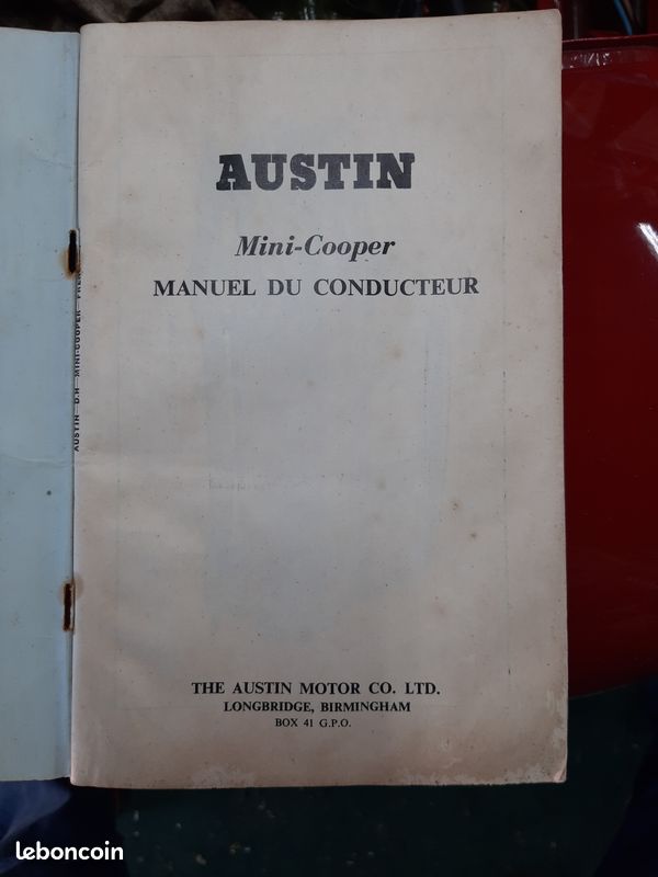 Manuel du conducteur AUSTIN MINI COOPER MK1 997 - Équipement auto