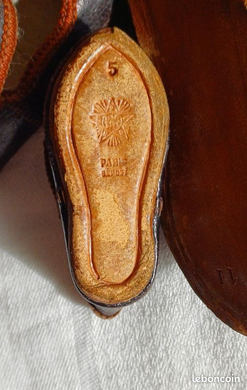Chaussures en cuir pour poupée ancienne~Kestner Jumeau Bru Jne DEP~ 3 1/8(80 mm) #165 Dolantik - France