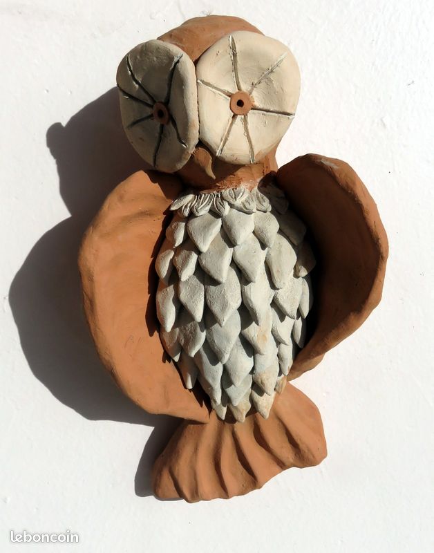 Très belle sculpture - hiboux - en pierre - du midi (image 3)