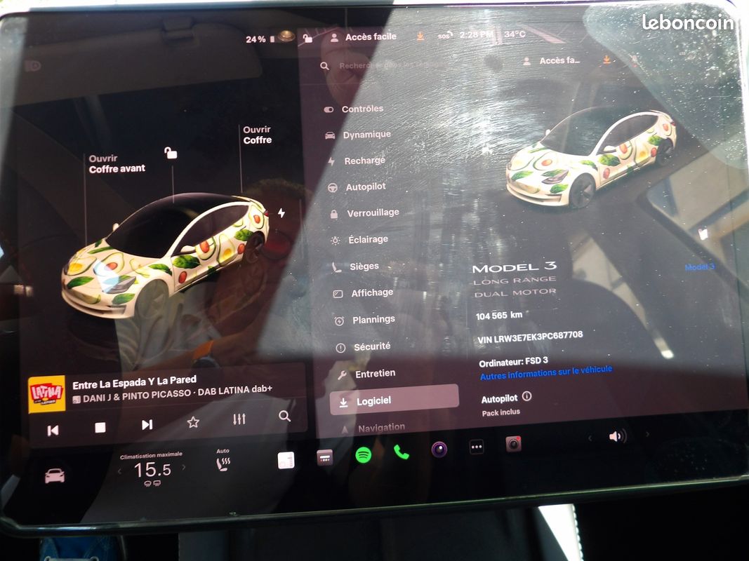 TESLA MODEL-3 82KWH GRANDE-AUTONOMIE 4WD BVA TVa (image 24)