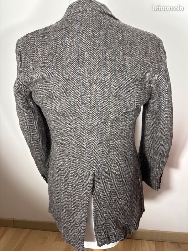 Veste Blazer Harris Tweed Rayé Chevrons - Taille 42 Homme - Occasion Très Bon état