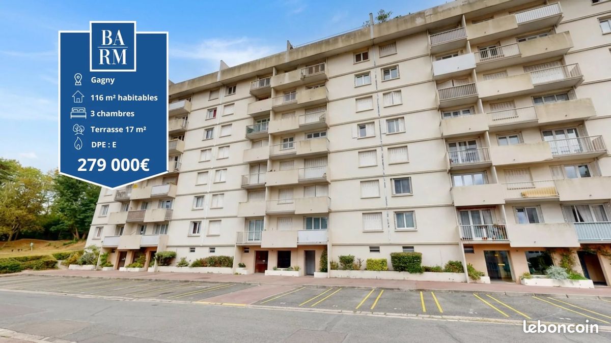 Appartement 5 pièces 116 m² · à Gagny · 116 m² · 279 000 €