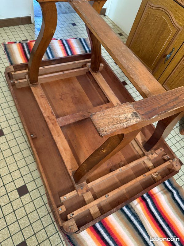 Table rectangulaire bois 90/128cm+2 rallonges de 33cm chacune (image 10)