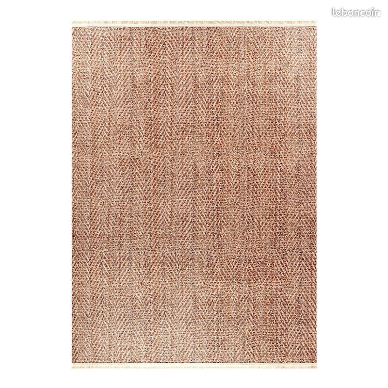 Tapis moderne à franges lavable en machine Sugar Beige 160x230 (image 1)