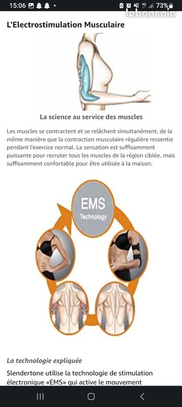 Slendertone Brassards Tonifiants Biceps Et Triceps Hommes/Femmes - Noir - 25 à 45 Cm - Musculation Efficace