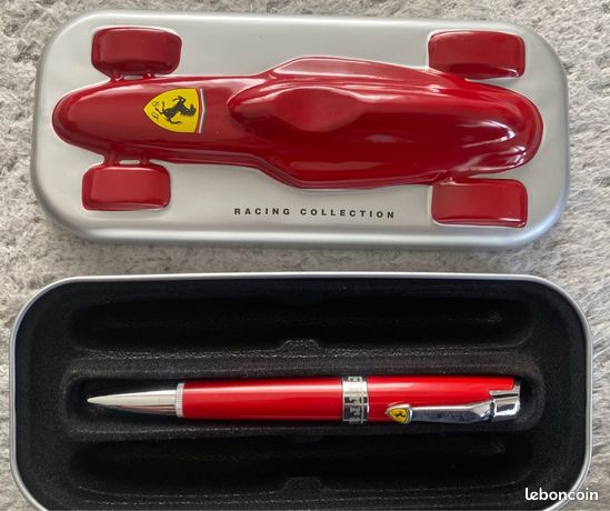 Stylo Bille Ferrari Fiorano En Acier Gris - Comme Neuf, Avec Recharge