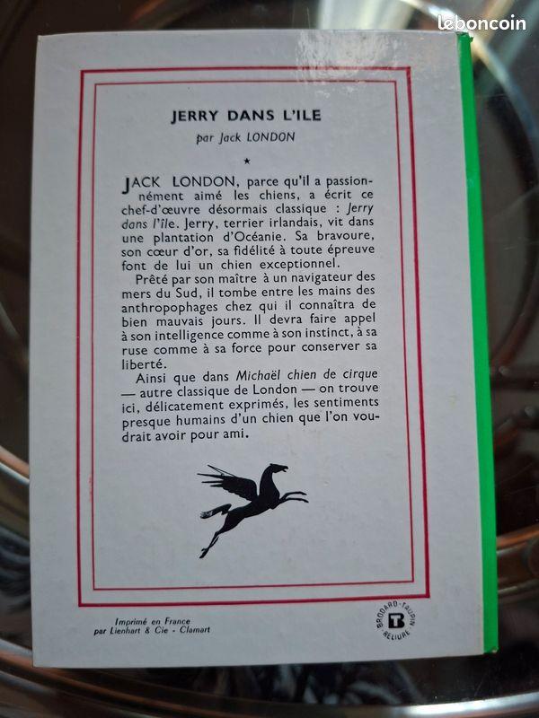 Livre Jerry dans l'île par Jack London. Bibliothèque verte de 1960. Excellent état (image 2)