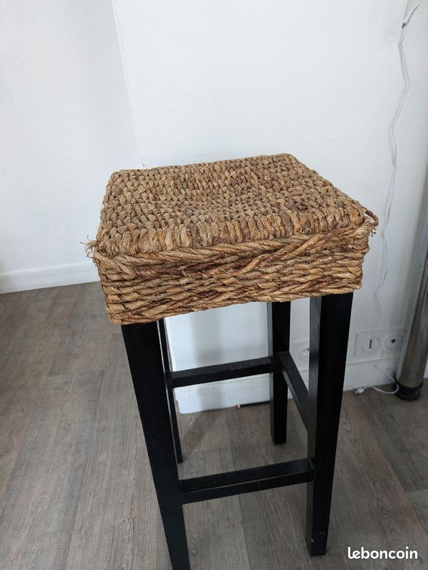 Chaise de bar assise osier (image 3)