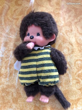 Peluche Kiki (Monchhichi) Vintage 1974 Par Ajena Sekiguchi – Rose Pastel 19 Cm