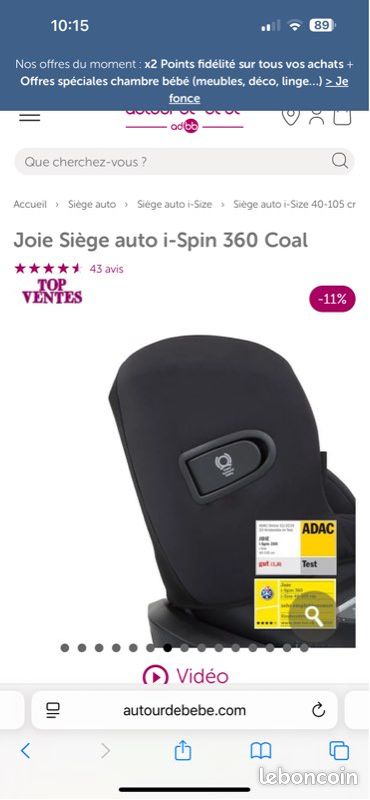 Siège auto Joie 360 (image 5)