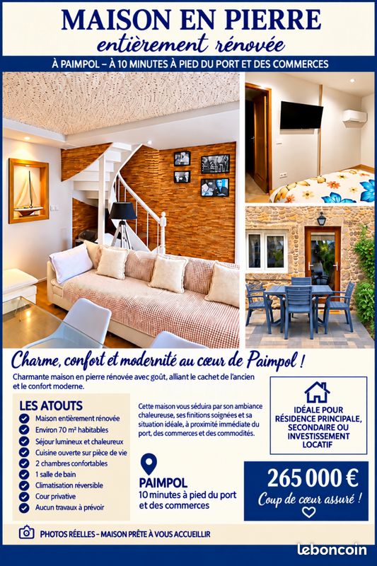 Maison 3 pièces 70 m² · à Paimpol · 70 m² · 265 000 €