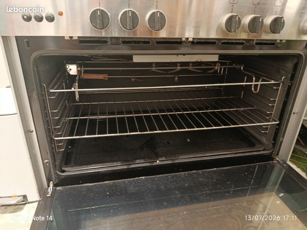 Piano de cuisson Airlux - 5 feux gaz / Four électrique - Inox (image 4)