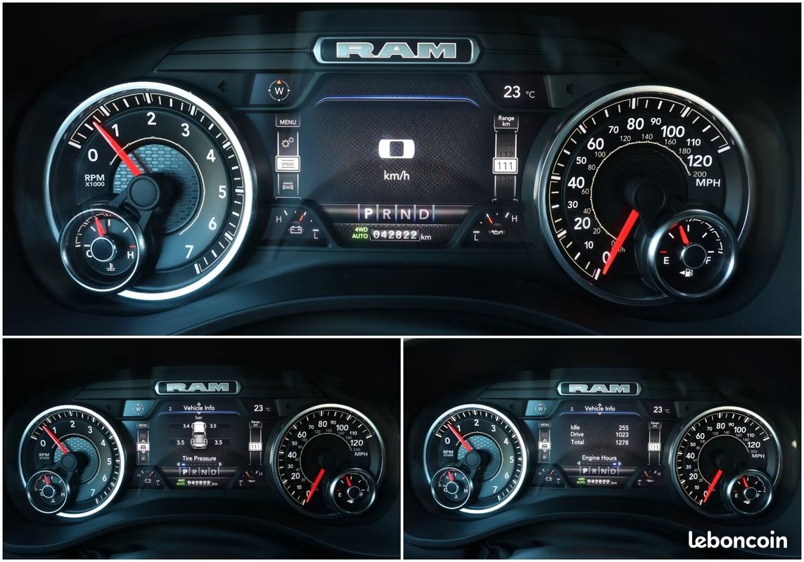 Dodge RAM 1500 Big Horn 5.7 V8 HEMI eTorque 396 ch – BVA – 4x4 – CarPlay – Caméras – R22 (image 13)