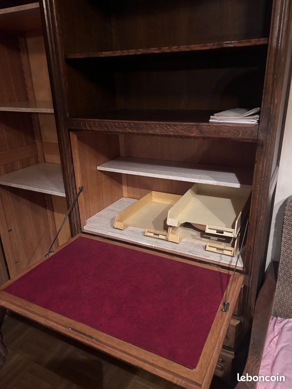 Meuble Secrétaire / Bureau en chêne massif style Louis XV (image 4)