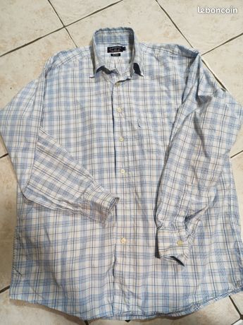 Chemise Homme Marque Jezequel - Taille L - Coton Noir - Manches Longues - Fabriquée En France - Occasion Très Bon État (TBE)