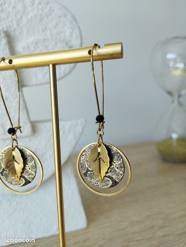 Boucles d'oreilles pendantes fantaisies (image 3)