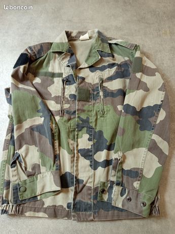 Veste Militaire F2 Taille 96/M - Reproduction 4 Poches En Tissu Stone-Washed