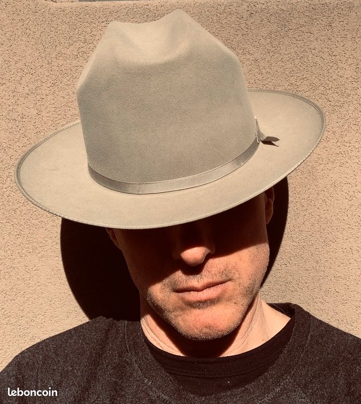 Chapeau Cowboy Resistol Vintage Beige, Castor, Fer à Cheval Diamant, Taille 6 3/4 L