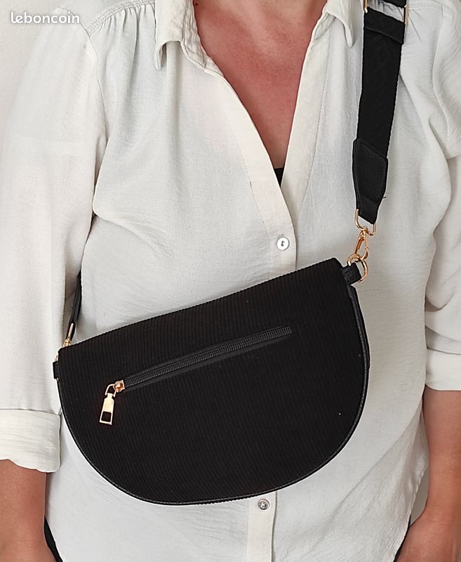Sac à bandoulière en velours côtelé à rayures mode à simple élégant à