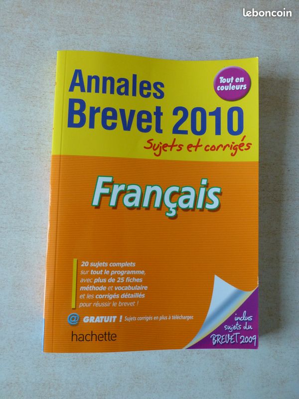 Annales BREVET Français - Sujets et corrigés (image 1)