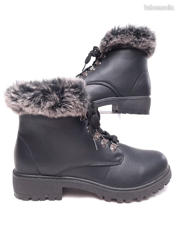 Hiver Chaussure Femme Fourrure Bottines Chaussures Montantes à