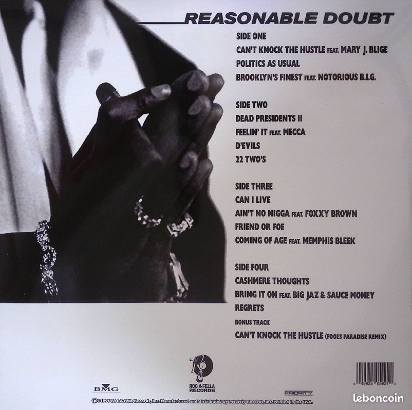 Jay-z reasonable doubt 2lp vinyles blancs (image 2)