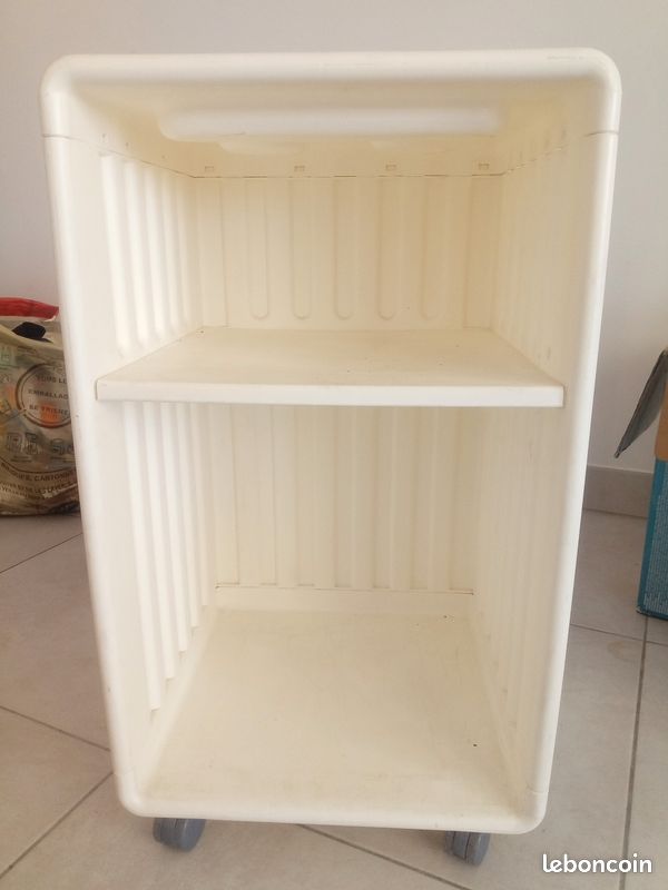 Armoire de chevet vintage blanche (image 1)