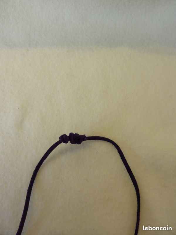 Collier Vintage fantaisie cœur violet (image 4)