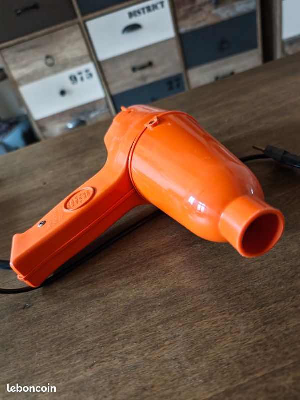 Sèche-cheveux vintage Moulinex orange 400 W – Années 70 – Fonctionne (image 5)