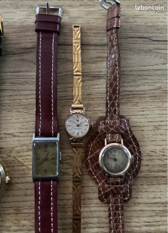Lot 10 couronnes de montre LIP argentées
