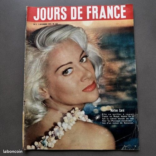 Jours DE France N° 160 1957- Martine CAROL- Michele Morgan & Henri VIDAL- Salaza (image 1)