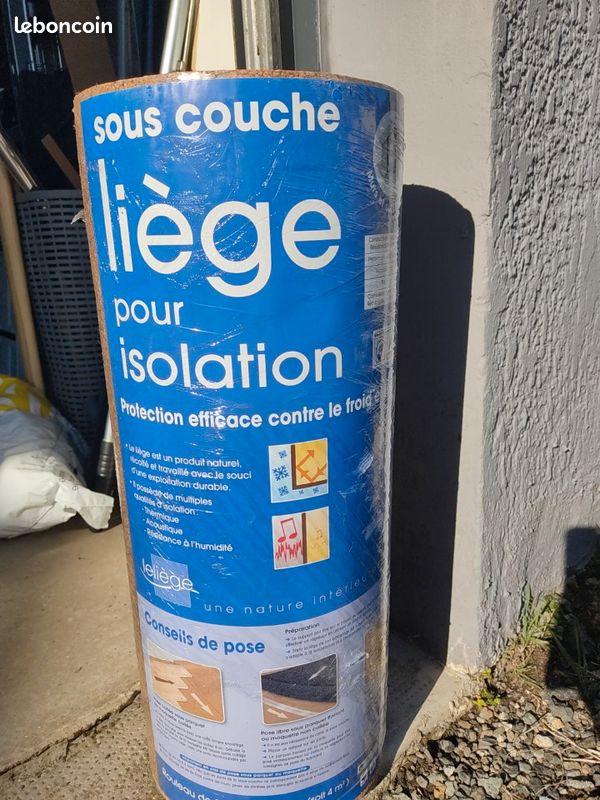 Rouleau isolant en liege murs et sols interieurs (image 1)
