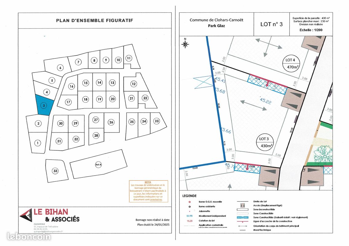 Terrain 431 m² · à Clohars-Carnoët · 107 200 €