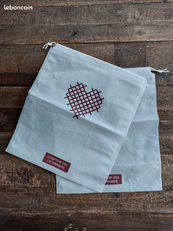 Lot 2 sacs pochons 35×30cm comptoir des cotonniers (image 1)