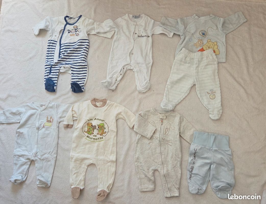 Lot vêtements bébé 3 mois (60 cm) – 52 pièces – Très bon état (image 3)