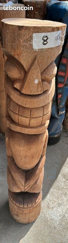 Statue totem Tiki 100 cm en bois de cocotier choix et rapport qualité prix imbattables (image 1)