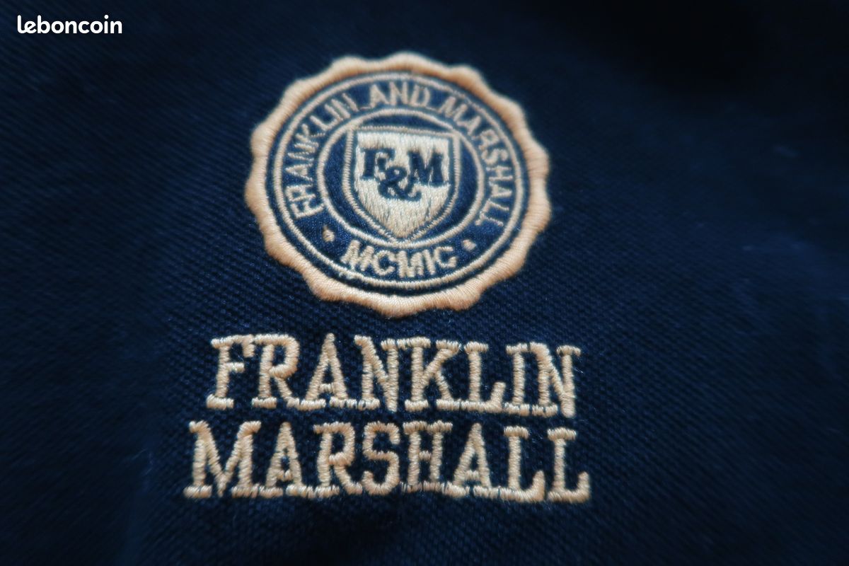 FRANKLIN MARSHALL Polo Manches Longues Brodé Taille Small Regular Fit Noir Jaune (image 4)